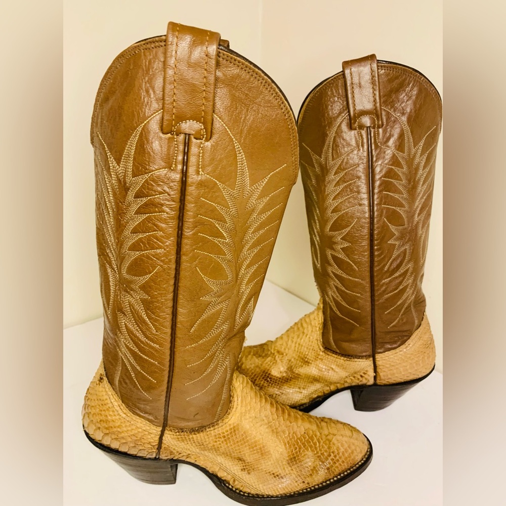 Nocona Brown and Tan Heeled Boots